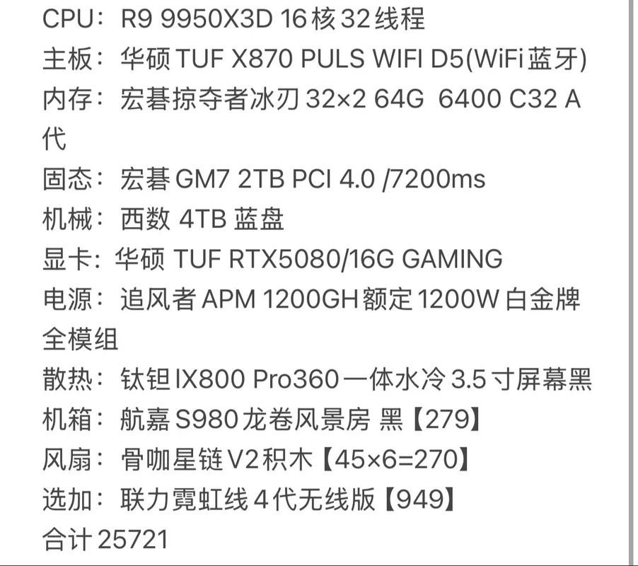 组装的电脑那些配置好