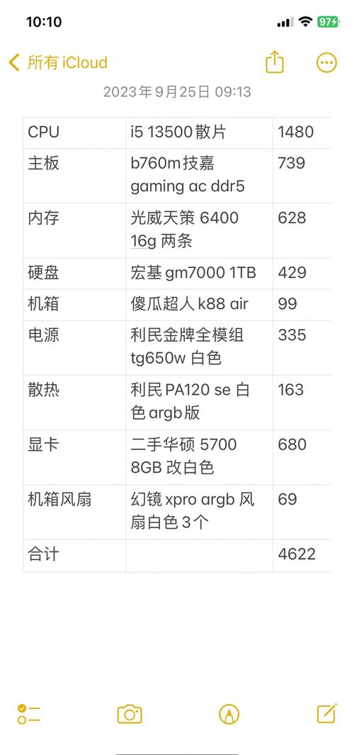 四核的电脑配置清单