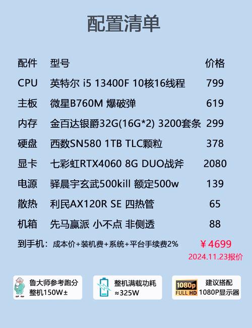 电脑配置的性能及价格