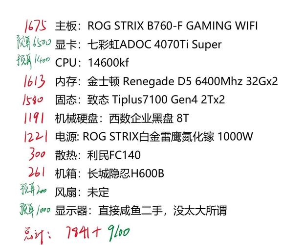 中端电脑装机配置清单