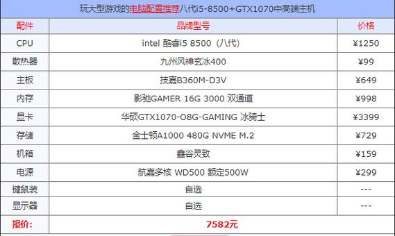 能玩大型单机电脑配置