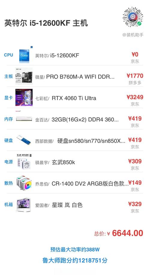 8000元电脑配置信息