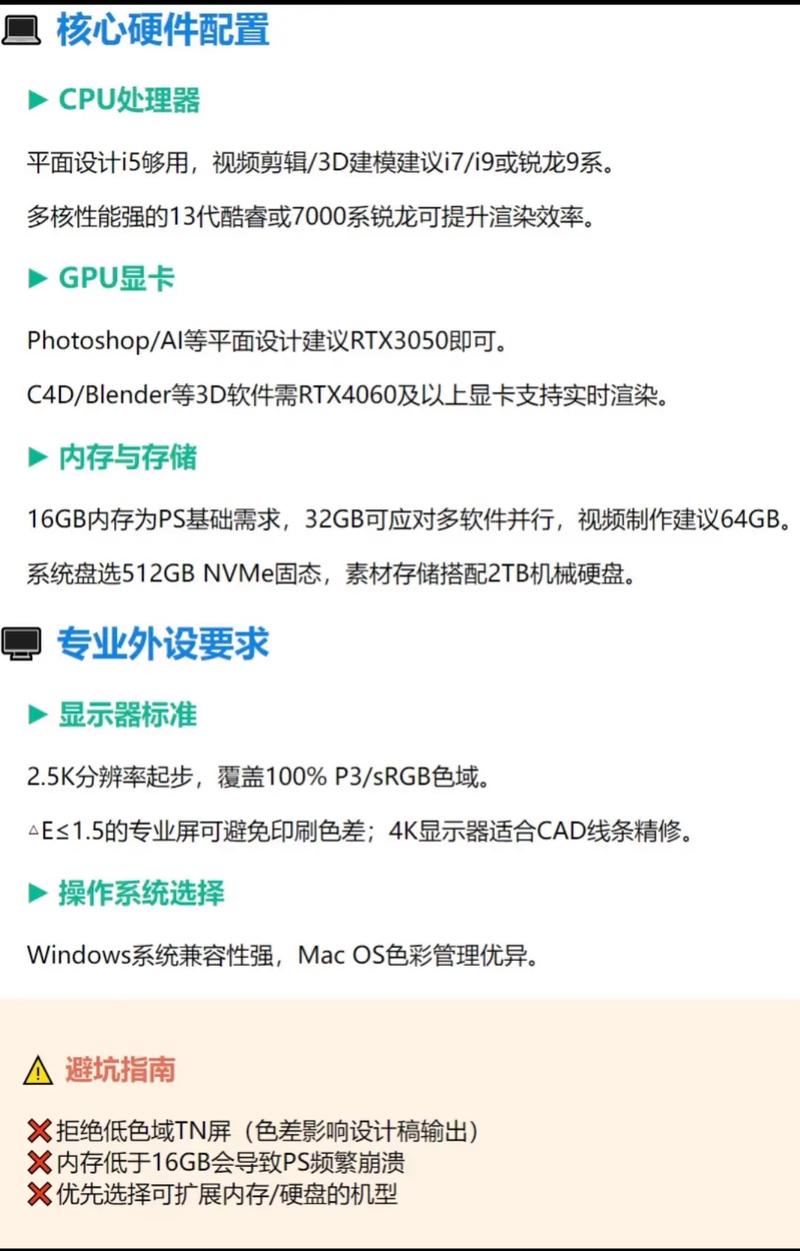 美工需要什么电脑配置