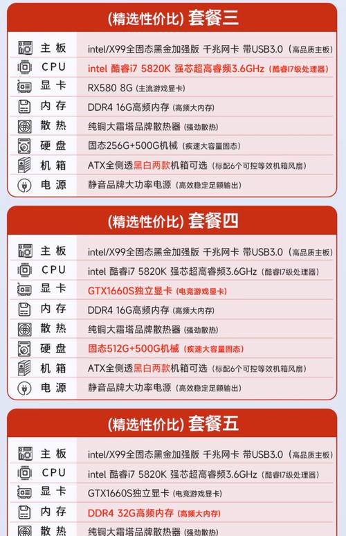 cpu组装电脑价格