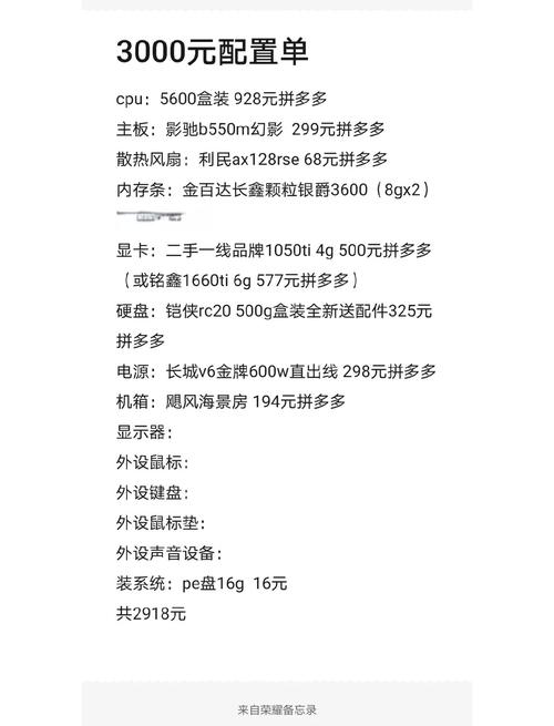 电脑配置指南,建议如何配置预算3元的电脑