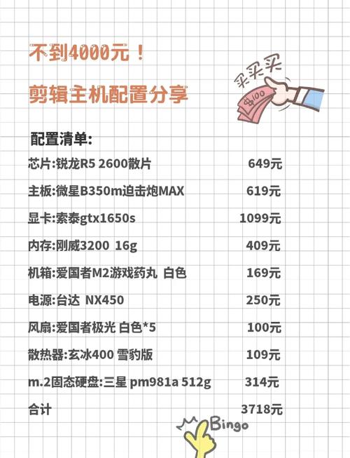 4元主机配置指南，满足日常使用需求