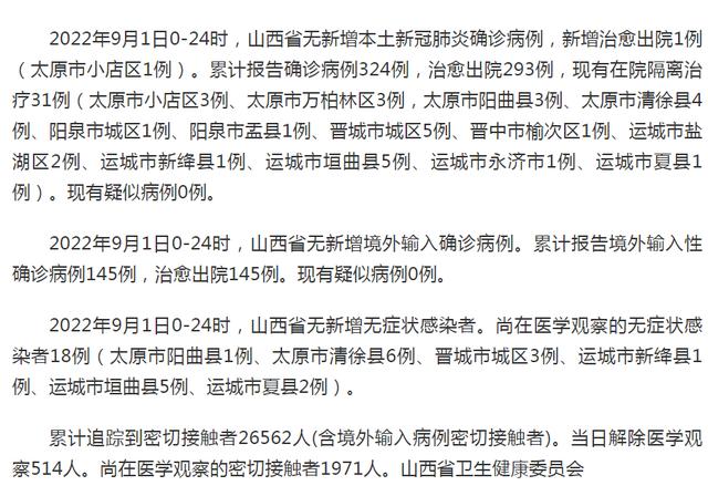 山西疫情最新消息