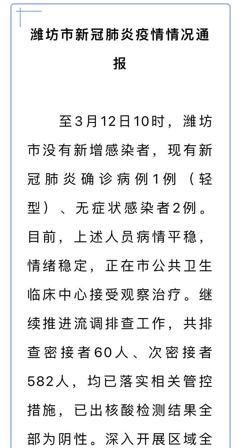 潍坊疫情最新消息，疫情防控的最新动态与应对策略