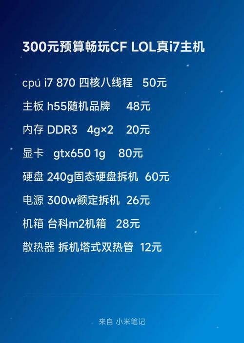 i7台式电脑推荐配置