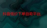 抖音赞助自助下单，助力用户成长