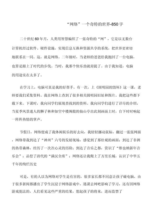 畅想网络上网感受