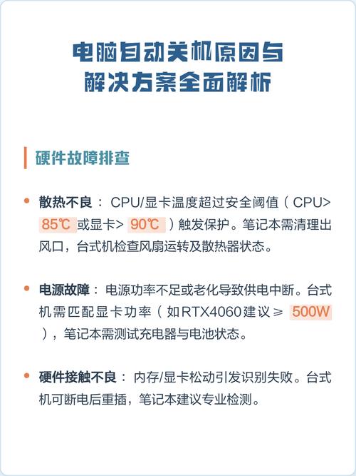 电脑自动关机的原因分析及解决方法