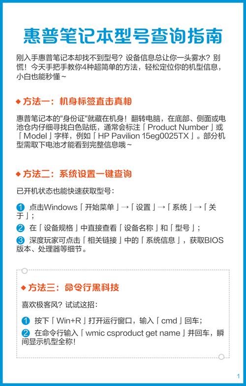 惠普电脑型号辨识指南