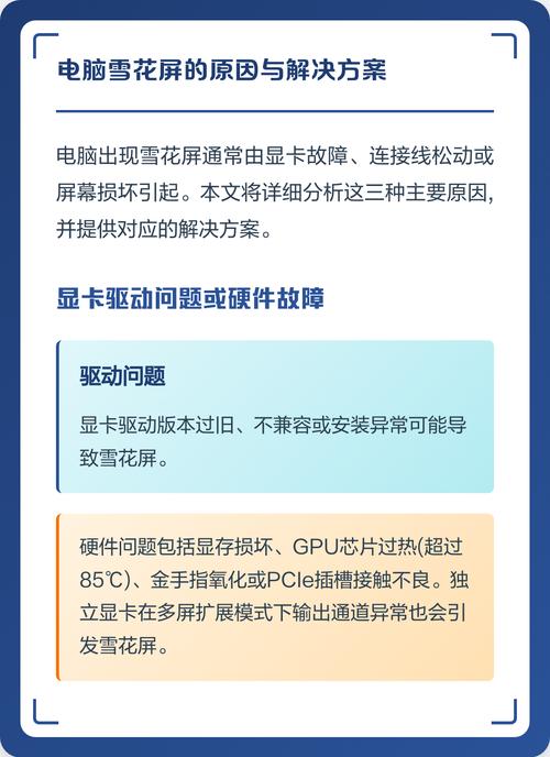 电脑屏幕出现雪花点,雪花点是什么?雪花点的产生原因?