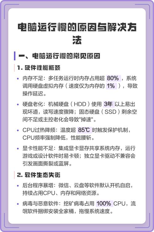 电脑运行慢的原因及解决方法指南