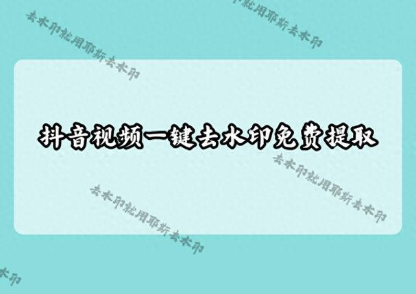 抖音在线解析水印技术解析与免费播放量软件推荐