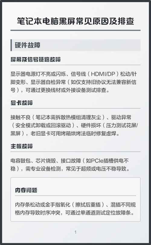 电脑黑屏的原因