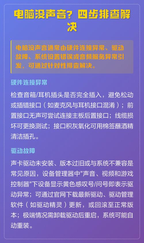 电脑无声音,解决方法与提示